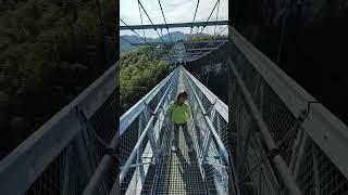 Горы и экстрим, самый высокий подвесной мост в России #рекииии #dance #extreme #экстрим #girls