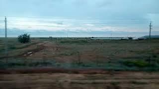 Степи Астраханской области между Баскунчаком и Ахтубинском из окна поезда Astrakhan region train