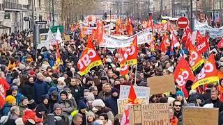 31 января, во Франции проходит второй день профсоюзных манифестаций против пенсионной реформы. 2023г
