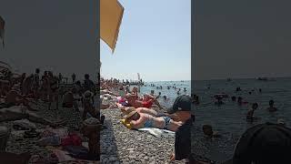 Сочи. Полный пляж. Чёрное море. Пляж Цирк. Отдых в Сочи 19 июля 2024 г.
