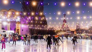 Сотни москвичей встретили Новый год на открытом катке на ВДНХ